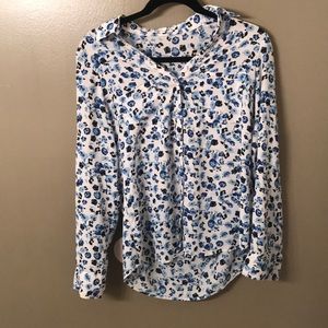 EXPRESS Blue Floral Blouse